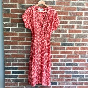 Vintage Silk Red Wrap Dress